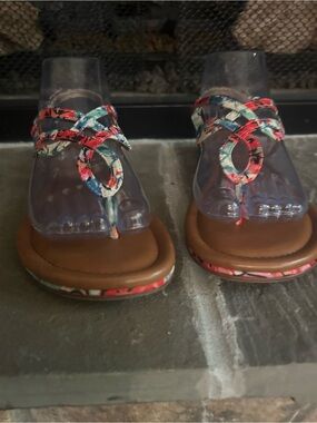 Kelly & Katie - Women's Floral Multi-Color Thong Sandals